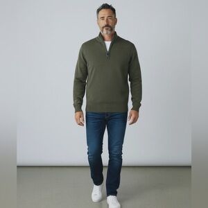 💚Tommy Bahama Men's Forest Green Zip-Up Sweater